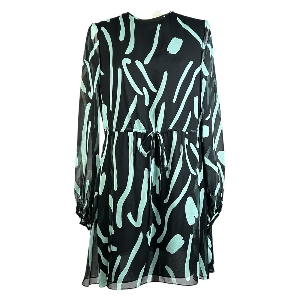 Diane Von Furstenberg Silk Mini Dress 6 Drawstring Waist Lined FLAW - Picture 2 of 13